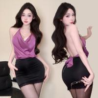 Qingruohan Seductive Backless Lace Set - Busty Deep V-Neck Bodycon Lingerie Outfit for Women thumbnail