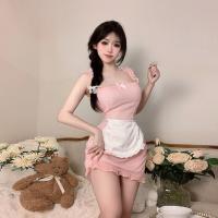 QQNY Japanese-Style Maid Costume for Women – Cute & Sweet Sexy Lace Babydoll Dress with Adjustable Straps thumbnail