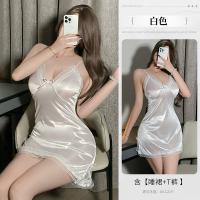 Seductive Lace Sleep Dress - Sheer Thin Sexy Lingerie for Date Night, No-Remove Design thumbnail