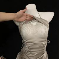 Sensual Lace Sleep Dress with Drawstring Waist – Sexy Slim-Fit Bedroom Lingerie Set, Uniform-Inspired Nightwear thumbnail