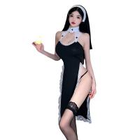Sensual Nun Costume for Women - High-Slit Sexy Cosplay Lingerie Set, Factory Direct Erotic Uniform thumbnail