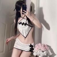 Sexy Chinese-Style Lingerie Set – Retro Cheongsam Bodysuit with Backless Design & Traditional Frog Buttons thumbnail