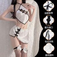 Sexy Chinese-Style Lingerie Set – Retro Cheongsam Bodysuit with Backless Design & Traditional Frog Buttons thumbnail