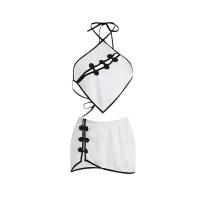Sexy Chinese-Style Lingerie Set – Retro Cheongsam Bodysuit with Backless Design & Traditional Frog Buttons thumbnail