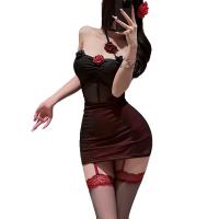 Sexy Lace Bodysuit with Built-in Pads - New Year Party Wear, Sheer Mesh Nightclub Outfit for Women thumbnail
