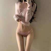 Sexy Lace Bodysuit with Sheer Mesh & Halter Neck – Curvy-Friendly Pure-Delight Mid-Rise Thong Bodysuit thumbnail