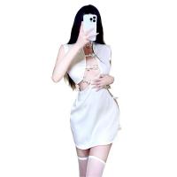 Sexy Lace Cheongsam Lingerie Set - Sheer Mesh Role Play Sleepwear for Women, Passionate Costume Outfit thumbnail
