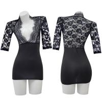 Sexy Lace Lingerie Set for Women - Seductive Costume Sleepwear, Short Sleeve Nightclub Outfit, Plus Size Options thumbnail
