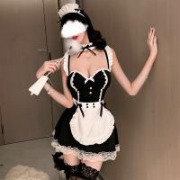 Sexy Maid Costume for Women - Steel-Boned Push-Up Lingerie Set, Seductive Sleepwear & Uniform Outfit thumbnail