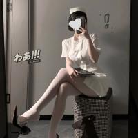 Sexy Nurse Costume Lingerie Set - Seductive No-Remove Sleepwear with Bow-Tie Skirt & Round Neck Top thumbnail