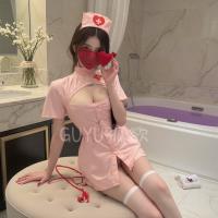 Sexy Nurse Costume Set - Seductive Lace-Up Lingerie Outfit for Couples, No-Remove Bedroom Play Attire thumbnail