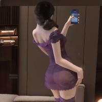 Sexy Purple Lace Bodycon Mini Dress - Sheer Mesh & Ruched Seductive Nightclub Outfit for Women thumbnail