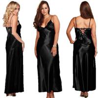 Silk-Look Sensual Lace Chemise Dress – Elegant Sexy Sleepwear for Women,Europe and America-Inspired Intimate Apparel thumbnail