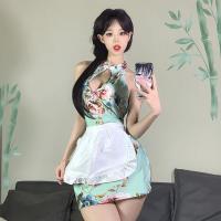 Soft Silk-Look Chinese Qipao Lingerie Set - Elegant & Sensual Traditional-Inspired Nightwear thumbnail