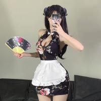 Soft Silk-Look Chinese Qipao Lingerie Set - Elegant & Sensual Traditional-Inspired Nightwear thumbnail