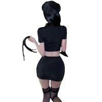 Suoqing Police Uniform Lingerie Set - Sexy Short Skirt Costume for Women, Naughty Officer Role Play Outfit thumbnail