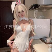 Wild Rabbit PU Leather Bodysuit - Sexy Christmas Costume with Cut-Out Bust & Tight Fit, Adult Role Play Outfit thumbnail