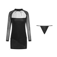 Yijin Sensual Sheer Split Cheongsam Dress Set - Elegant Erotic Costume for Women thumbnail