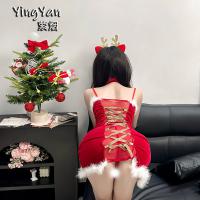 Yingyan Christmas Lingerie Set - Sexy Bare-Back Bra Top & Matching Bottoms, Elegant New Year Party Outfit for Women thumbnail