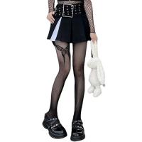 Genuine Yun Sexy Black & White Butterfly Pantyhose - Punk Lolita Mesh Stockings for Slimming & Millennial Style thumbnail