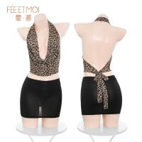 Feimu Secretary Leopard Print Sexy Bustier Bodysuit - Pure Temptation Bodycon Lingerie Set ZY74 thumbnail