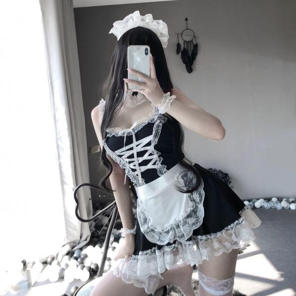 Sexy bunny costume outfit - seductive maid uniform set for role play, party & cosplay