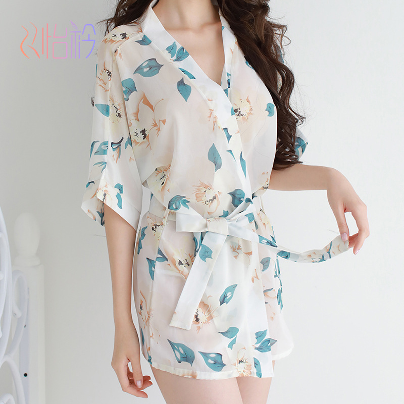 Sexy lace sleep dress set featuring floral patterns, sheer fabric design, perfect for womens loungewear.