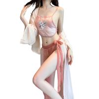Domoila Vintage-Inspired Sensual Silk-Look Cheongsam Bralette Set - Pure Temptation Lingerie for Date Night thumbnail