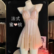 Sexy Lace Lingerie Sleep Dress - Sheer Open-Crotch Nightgown for Women, Plus Size Tempting Sleepwear