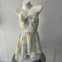 YuanShun Sexy Deep V Floral Lace Dress - Seductive Sheer Mesh Bodycon Nightwear for Women