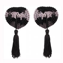 Heart-Shaped Silicone Bra Inserts - Sexy Lace Trim & Sequin Flirty Nipple Covers for Women