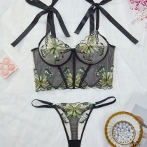 Sensual Lace Sheer Lingerie Set - Sexy Embroidered Transparent Intimate Outfit for Women
