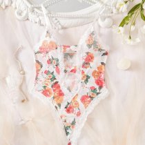 Lace Sheer Bodysuit for Women – Sexy European-Style Erotic Lingerie, Ultra-Feminine Full-Lace Transparent Bodysuit