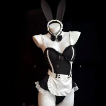 Sexy Maid Costume Lingerie Set with Underwire Push-Up Bra & Matching Sleepwear - QQNY Brand