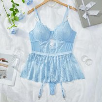 Lace Sheer Bodysuit for Women - Sexy European Style Erotic Lingerie, Full-Body Transparent Intimate Wear