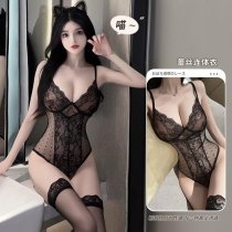 Linglinting Sexy Lace Bodysuit - Pure & Tempting Slip-On Thong Bodysuit for Women, Slim-Fit Bedroom Outfit