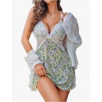 Leopard Print Lace Sleep Dress for Women – Sexy Sheer Tight-Fit Erotic Lingerie Nightgown, US/EU Sourced