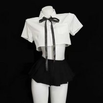 Sexy Pure-Yu Style Lingerie Set - Short Skirt & Crop Top JK Uniform Outfit for Women