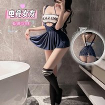 Mannye Qing Pure & Tempting JK Uniform Lingerie Set – Busty Crop Top & Pleated Skirt for Cosplay, Night Out & Role Play