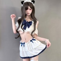 Sailor-Style Sexy Lingerie Set - Sheer JK Uniform Costume for Women, Cute Soft Girl Bedroom Outfit