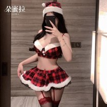 Domoira Sexy New Year Lingerie Set - Red Christmas Sleepwear & Cosplay JK Uniform for Women