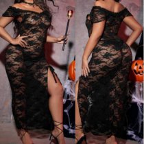 Plus Size Sexy Halloween Maid Costume for Women - Tempting Lingerie Dress Outfit, Flirty Cosplay Uniform