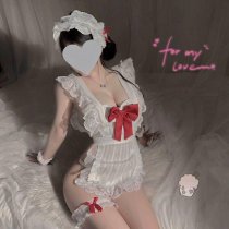Sexy Maid Costume Set for Women – Lace Trim Apron Outfit, Flirty Chef & Housemaid Cosplay Dress with Ruffled Hem
