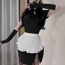 Sexy Maid Costume for Women - Devil Girl Chinese Style Split Qipao Outfit, Busty Nightclub & Cosplay Lingerie Set