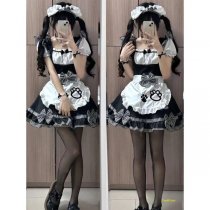 Maid Costume Cosplay Dress - Cute Cat Ear Lolita Outfit for Anime Girls & Soft Girl Aesthetic