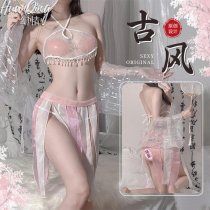 Seductive Chinese-Inspired Lingerie Set – Removable Vintage Sleepwear for Bedroom Passion & Playful Elegance
