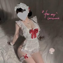 Cute Butterfly Backless Maid Costume - Pure & Tempting Lace Apron Outfit with Tied Waist & Cheeky Cut-Outs