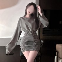 Hong Kong Style Flirty Pleated Mini Skirt - Sensual Bodycon Lace Trim Corset Waistline Lingerie Dress