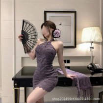 Pure & Seductive Lace Qqny Cheongsam Bodycon Dress - Elegant Autumn Winter Erotic Lingerie for Women