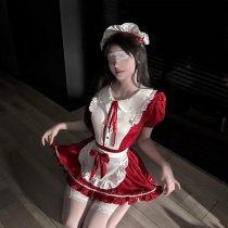 QingShe Seductive Lingerie Set - Pure-Yet-Alluring Butterfly Maid Cosplay Underwear, Soft & Feminine Erotic Apparel